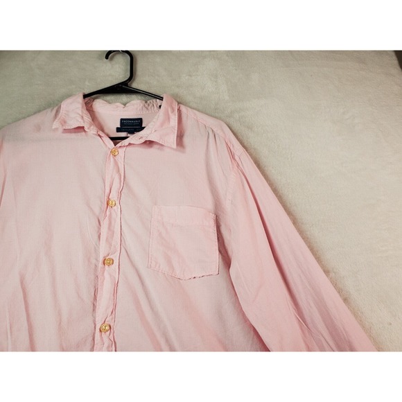 Façonnable Shirt Men 2XL Pink Cotton Long Sleeve Tailored Fit Collar Button Down - Picture 4 of 11